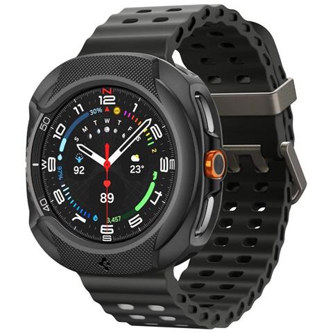 Custodia Nera In Silicone Protettiva Nera Per Samsung Galaxy Watch 8 Classic 46mm Spigen - Foto 2