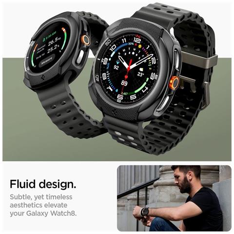 Custodia Nera In Silicone Protettiva Nera Per Samsung Galaxy Watch 8 Classic 46mm Spigen - Foto 7