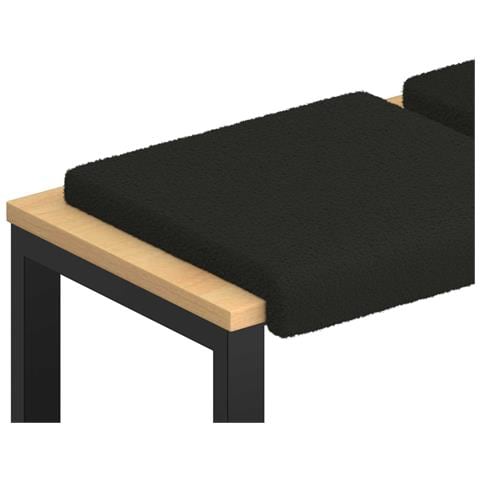 Cuscino per panchina 2 pz Tessuto Sherpa Nero Profondità 35 cm - Foto 1
