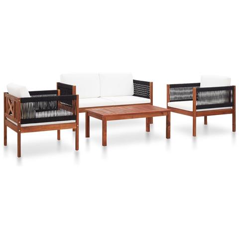 Set Divani Da Giardino 4 Pz In Legno Massello Di Acacia - Foto 1