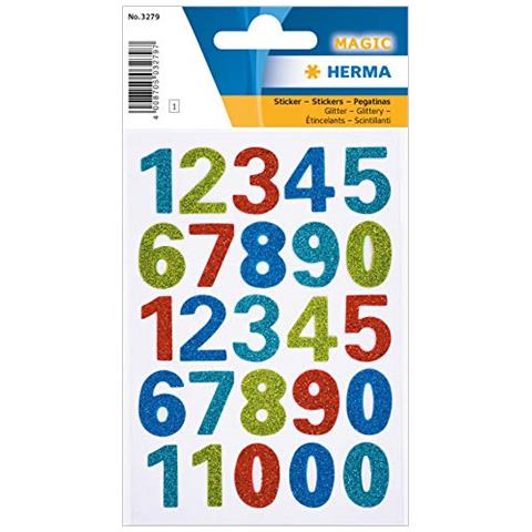3279 - Adesivi Con Numeri, Glittery - Foto 1