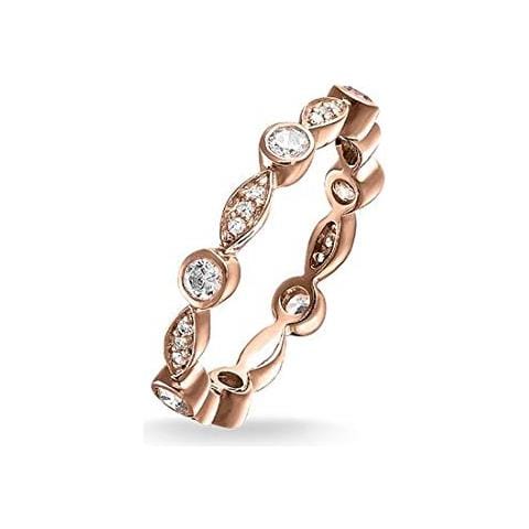 Anello Oro Rosa Con Pietre Bianche Di 54 - Foto 2