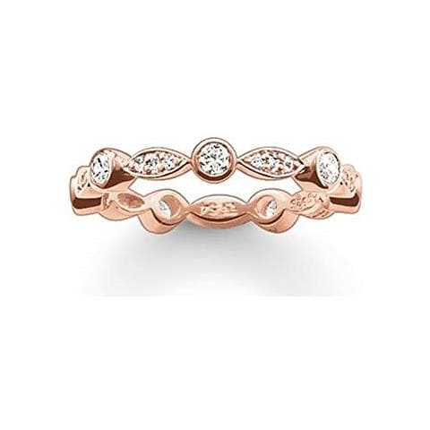 Anello Oro Rosa Con Pietre Bianche Di 54 - Foto 1