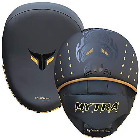 Messa A Fuoco Pad Guanti Mano Target Pad Boxe Kickboxing Muay Thai Training Coppia (nero) - Foto 1
