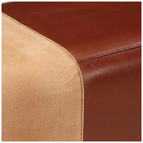 Panca Da Palestra 160cm Vera Pelle Marrone E Massello Di Mango - Foto 2