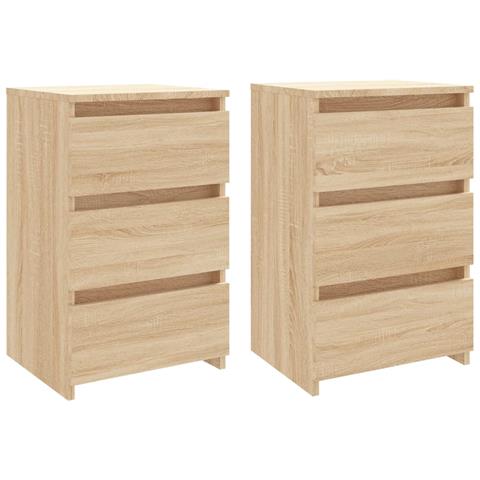 Comodini 2 pz Rovere Sonoma 40x35x62,5 cm in Legno Multistrato - Foto 1