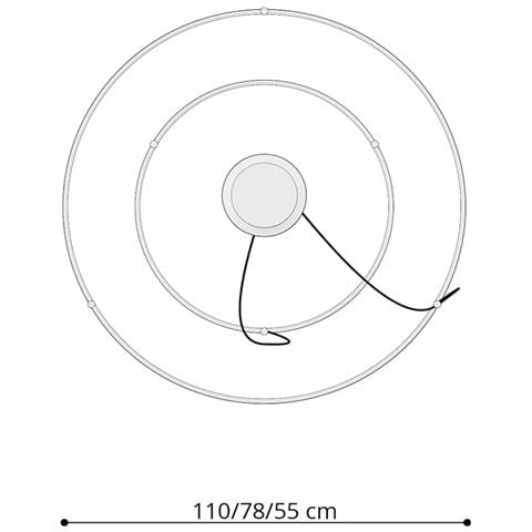 Sollux Lighting Lampadario Rio 2 55/78 Bianco Led 4000k Th. 178 - Moderno Lampadario Bianco 150x78x78 Cm - Foto 7