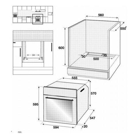 Forno Elettrico da Incasso BBIM13300X Capacità 72 L Multifunzione Potenza 2600 W Colore Nero - Foto 7