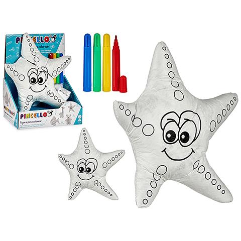 Dam Peluche Per Dipingere Il Disegno Delle Stelle Marine. 26x7x26cm. Colore Bianco - Foto 2