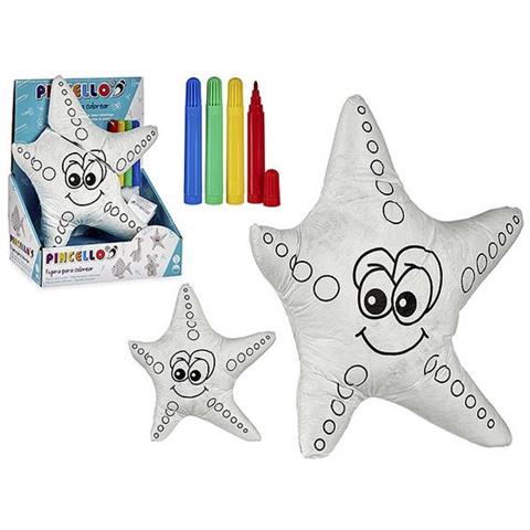 Dam Peluche Per Dipingere Il Disegno Delle Stelle Marine. 26x7x26cm. Colore Bianco - Foto 1