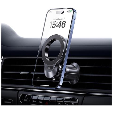 Supporto Auto Magnetico Per Smartphone Su Ventilazione Rotante 360°, Nero - Foto 2
