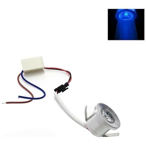 Faretto Led 1w A Incasso Silver Punto Luce Colore Blu - Foto 1