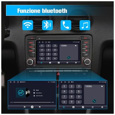 Android 13 Autoradio Con Carplay Android Auto Per A3 S3 Rs3 8p (2006-2012) 7 Pollici Car Radio (2gb+64gb) Con Gps Bluetooth Fm Rds Comandi Del Volante - Foto 2