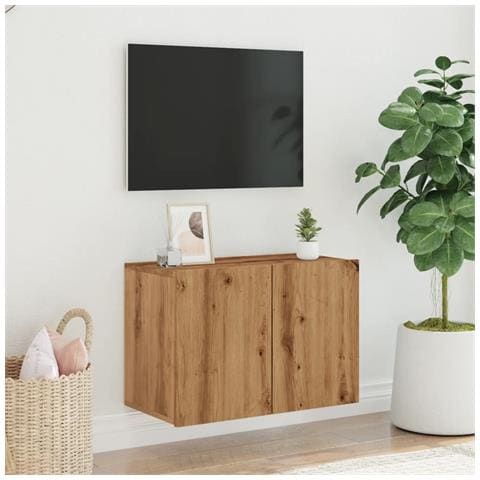 Mobile Tv A Parete Rovere Artigianale 60x30x41 Cm - Foto 3