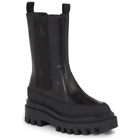 Flatform Chelsea Boot Stivaletti Pelle Scarpe Donna Nero Eu 41, Yw0yw01111 0gt - Foto 1