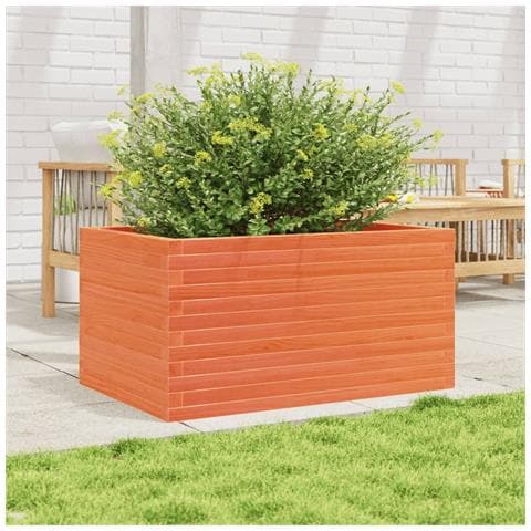 Fioriera Giardino Marrone Cera 90x60x46 cm Legno Massello Pino - Foto 2