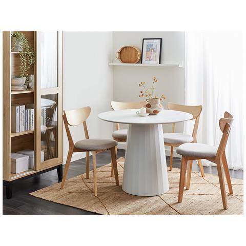 Tavolo Da Pranzo Plato Bianco 100 Cm 100 Cm Metallo - Foto 1