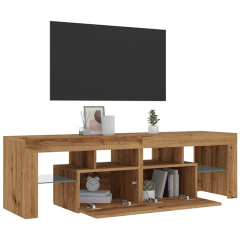 Mobile Porta TV con LED Artigianale 140x36,5x40 cm Multistrato - Foto 10