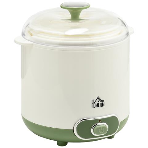 Yogurtiera 20W da 1.5L per 3-5 Persone con 2 Vasetti e Colino, in Plastica, 19.5x17.5x21.4 cm, Bianca - Foto 1