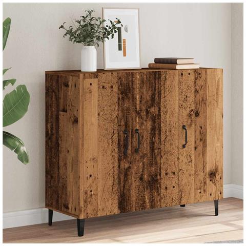 Credenza Legno Antico 90x34x80 Cm In Legno Multistrato - Foto 1