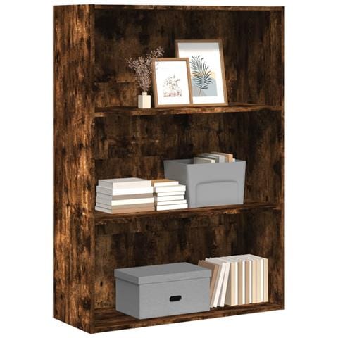 Libreria Rovere Fumo 80x30x114 Cm In Legno Multistrato - Foto 1