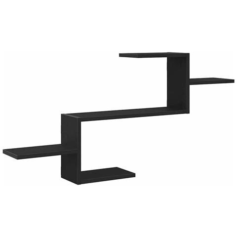 Scaffale A Parete Rovere Nero 104x15x49 Cm In Truciolato - Foto 2