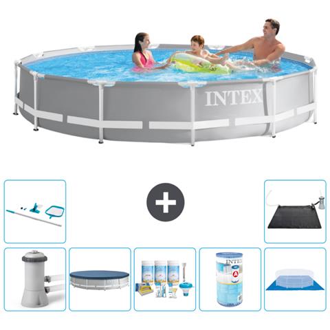 Piscina Fuori Terra - In Giro - 366x76 Cm - Grigio - Include Accessori Coordinati A2117 - Foto 1