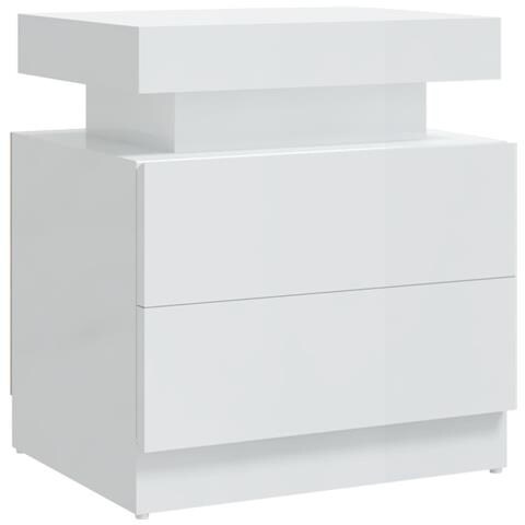 Lusso Casadino -  Comodino Bianco Lucido 45x35x52 Cm In Legno Multistrato - Foto 1