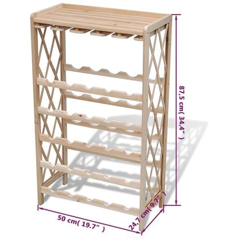 Portabottiglie Per 25 Bottiglie Di Vino Legno Massello Di Abete - Foto 4