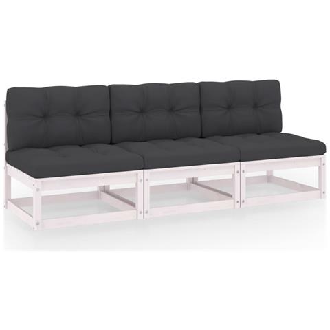 Divano A 3 Posti Con Cuscini Legno Massello Di Pino - Foto 2