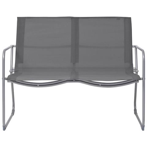 Lusso Casadino -  Set Divano Da Giardino 4 Pz In Tessuto E Acciaio Grigio - Foto 1