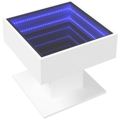 Lusso Casadino -  Tavolino Salotto Con Led Bianco 50x50x45 Cm Legno Multistrato - Foto 2