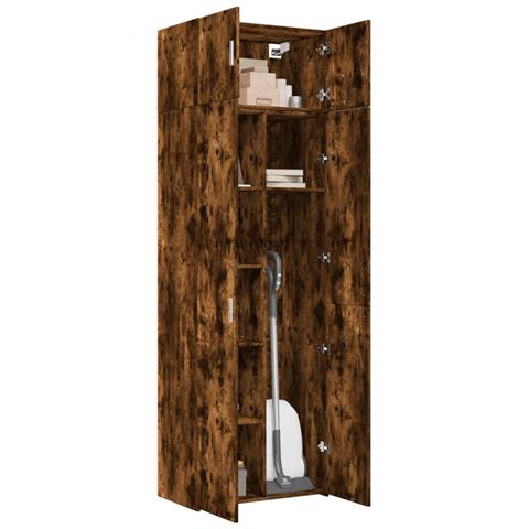 Lusso Casadino -  Armadietto Rovere Fumo 70x42,5x225 Cm In Legno Multistrato - Foto 2