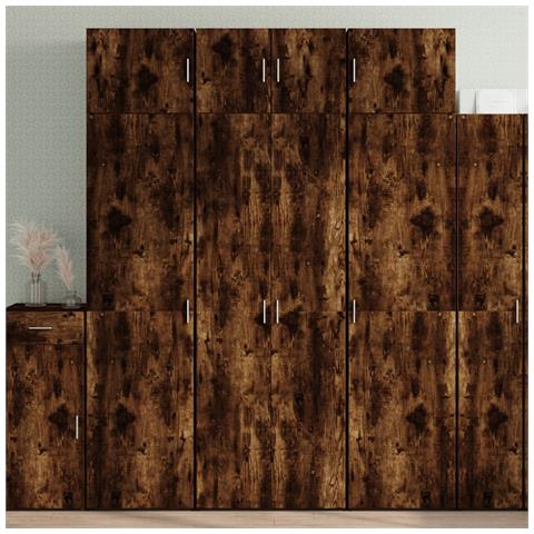 Lusso Casadino -  Armadietto Rovere Fumo 70x42,5x225 Cm In Legno Multistrato - Foto 8