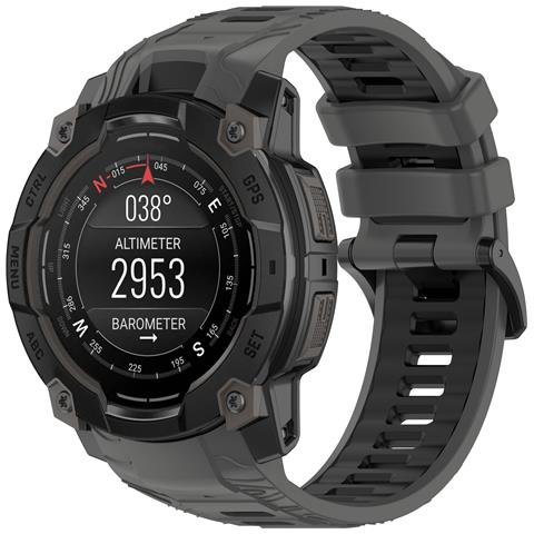 Cinturino In Silicone Bicolore Per Garmin Instinct 3 Black Modello 2 - Foto 3