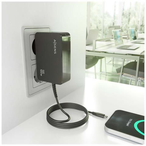 ASCH-1PD100WL50-BK Caricabatterie per dispositivi mobili Fotocamera, GPS, Telefono cellulare, Computer portatile, Smartphone, Tablet, Universale Nero AC Ricarica rapida Interno - Foto 2