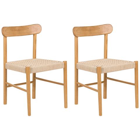 Set Di 2 Sedie Da Pranzo Eagan Legno Marrone /beige - Foto 2