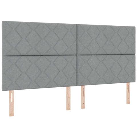 Testiera con luci a strisce a LED Grigio chiaro 200 cm Tessuto - Foto 1