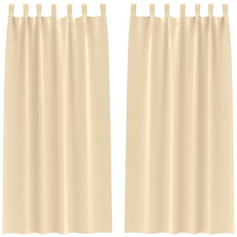 Tende con tende 2 pcs Crema Poliestere - Foto 1