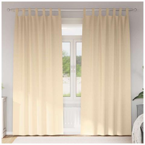 Tende con tende 2 pcs Crema Poliestere - Foto 2
