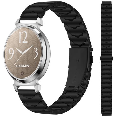 Cinturino Di Ricambio Premium In Acciaio Inossidabile Con Design A Pipistrello Da 12 Mm Compatibile Con Garmin Lily 2 Black - Foto 1