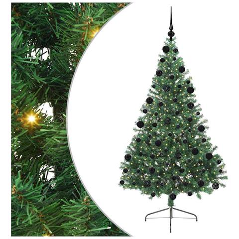 Albero di Natale artificiale con luci integrate Verde 210 cm - Foto 1