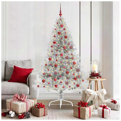 Albero di Natale artificiale con luci integrate Argento 180 cm - Foto 2