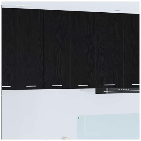 Armadio pensile Riga 2 pcs Rovere Nero e Bianco 30 x 31 x 80 cm - Foto 2