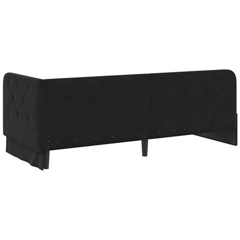 Cornice del letto ad angolo Nero 80 x 200 cm Velluto - Foto 9