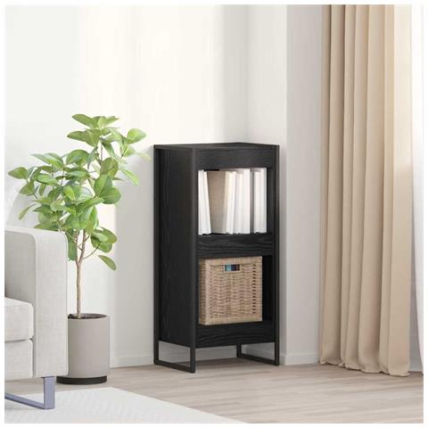 Armadio per Libri Rovere Nero 80 x 30 x 155 cm - Foto 2