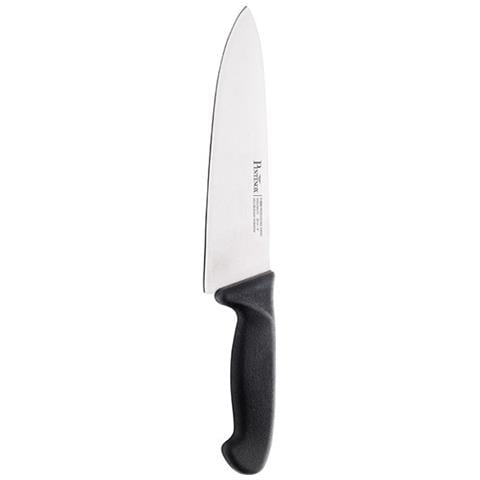 Coltello Cuoco Professionale P-9000 - Lama da 25cm in Acciaio Inox Forgiato - Manico Antiscivolo ergonomico nero - per taglio di carne, pesce e verdure - per Uso Domestico e Professionale - Made in Italy - Foto 1