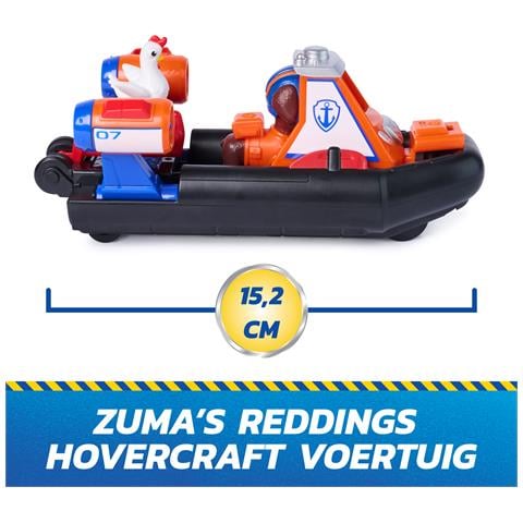 PAW Patrol : Search & Rescue, Veicolo acquatico Hovercraft di Salvataggio di Zuma, con 2 Personaggi, Barca Giocattolo a Retrocarica, Giocattoli per Bambini e Bambine, 3+ Anni - Foto 2