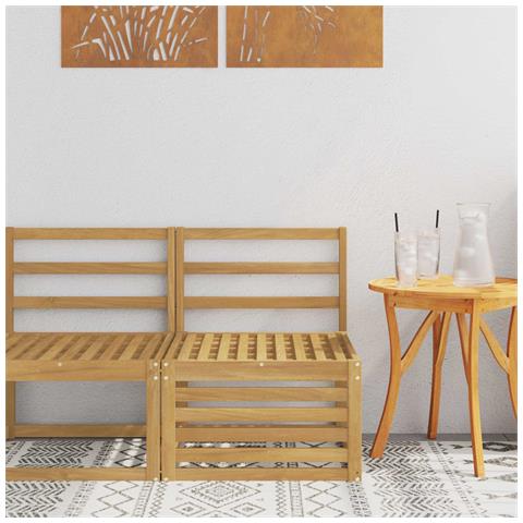 Divano centrale per esterno Legno di Acacia Massello Bianco - Foto 2