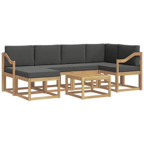 Set di divani da esterno con cuscino 7 pcs Bianco e Antracite - Foto 1